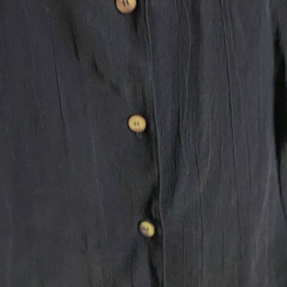 Norton McNaughton-black button up blouse -size 8 petite - Picture 4 of 6